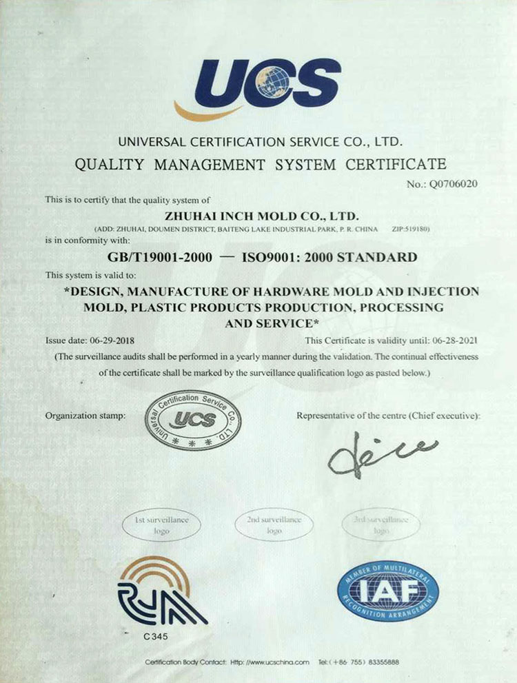 Certification du système de gestion de la qualité